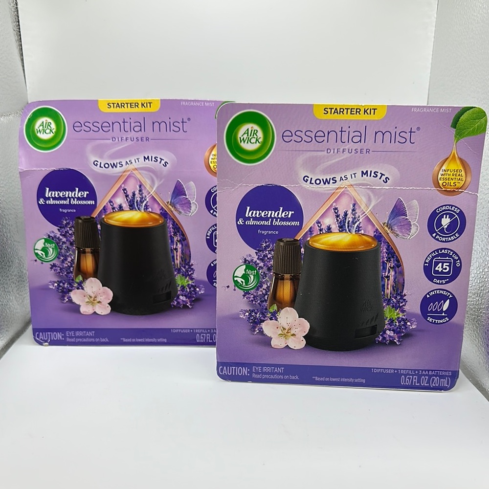 2 Air Wick Essential Mist Diffuser Starter Kit New .